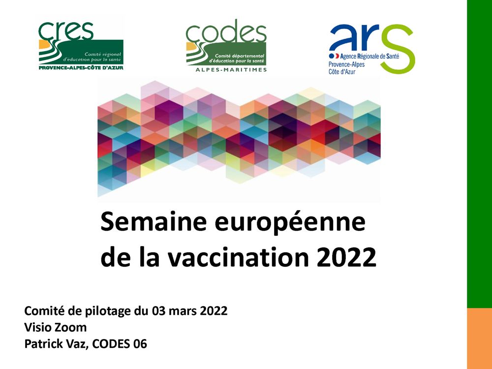 Présentation diaporama Comité de pilotage des Alpes-Maritimes de la SEV 2022